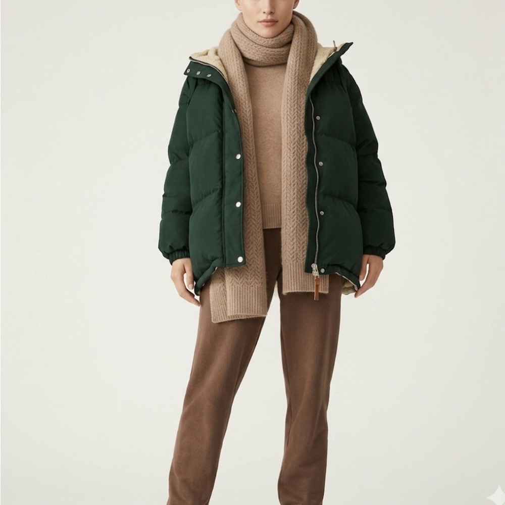 Tory Sport Dark Green Puffer Jacket - Picture 14 of 14